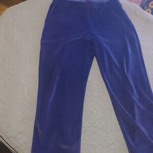 Vibrant Purple Velour Pants Sz Sm